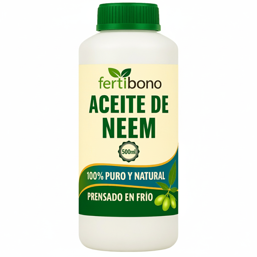Aceite de Neem 100% Puro 500 ml | Prensado en Frío – Cuidado natural para plantas sanas en hogar, jardín, terraza y oficinas