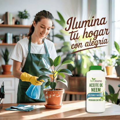 FERTIBONO Aceite de Neem 100% Puro y Natural  - 250ML - Extraído de Semillas - Vitalidad y Bienestar para Plantas - Hidratación y Nutrición Natural - Residuo Cero