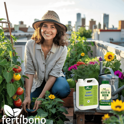 Fertibono - Jabón Potásico y Aceite de Neem - 5L + 1l - Limpieza y Cuidado Natural para Plantas y Jardín - 100% Ecológico y Biodegradable