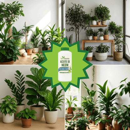 FERTIBONO Aceite de Neem 100% Puro y Natural  - 250ML - Extraído de Semillas - Vitalidad y Bienestar para Plantas - Hidratación y Nutrición Natural - Residuo Cero