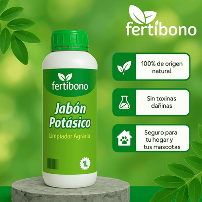 Fertibono Jabón Potásico 1L - Limpieza Natural, Multiusos | Con Aceite de Coco y Glicerina | 100% Biodegradable y Seguro para el Hogar