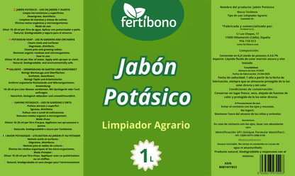 Fertibono Jabón Potásico 1L - Limpieza Natural, Multiusos | Con Aceite de Coco y Glicerina | 100% Biodegradable y Seguro para el Hogar