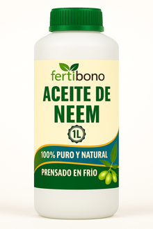 FERTIBONO Aceite de Neem 100% Puro y Natural - Extraído de Semillas - Vitalidad y Bienestar para Plantas - Hidratación y Nutrición Natural - Residuo Cero - 1L
