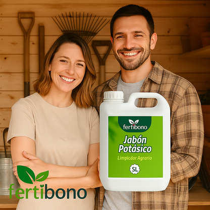 FERTIBONO Jabon Potasico Ultra Concentrado - El Más Eficaz 100% Natural y Residuo Cero Insecticida para Plantas, Potente contra Pulgón (5L)
