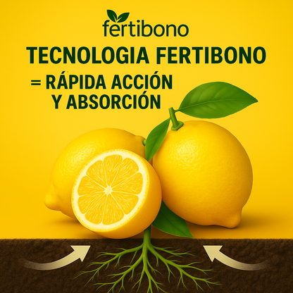 FERTIBONO Abono Cítricos Premium para Limonero y Naranjos, 20-5-11, (2Kg), con Hierro, Calcio, Azufre, Magnesio, y Manganeso - Corrector de Carencias Múltiples