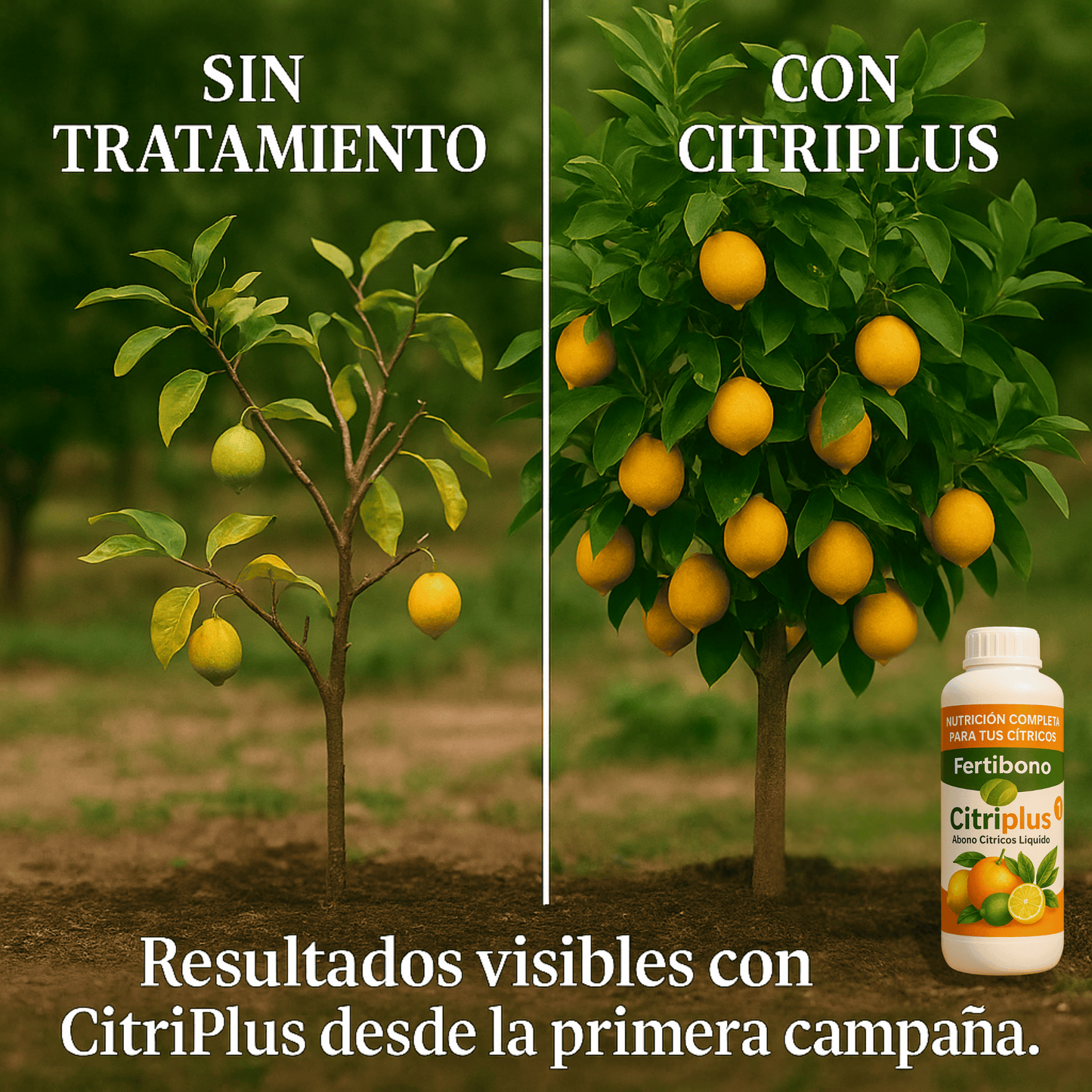 Fertibono CitriPlus: Abono Cítricos, (1L), Rico en Hierro, Zinc, Calcio,Manganeso, Magnesio, AminoAcidos y NPK - Abono Plantas, Ecológico, Residuo Cero
