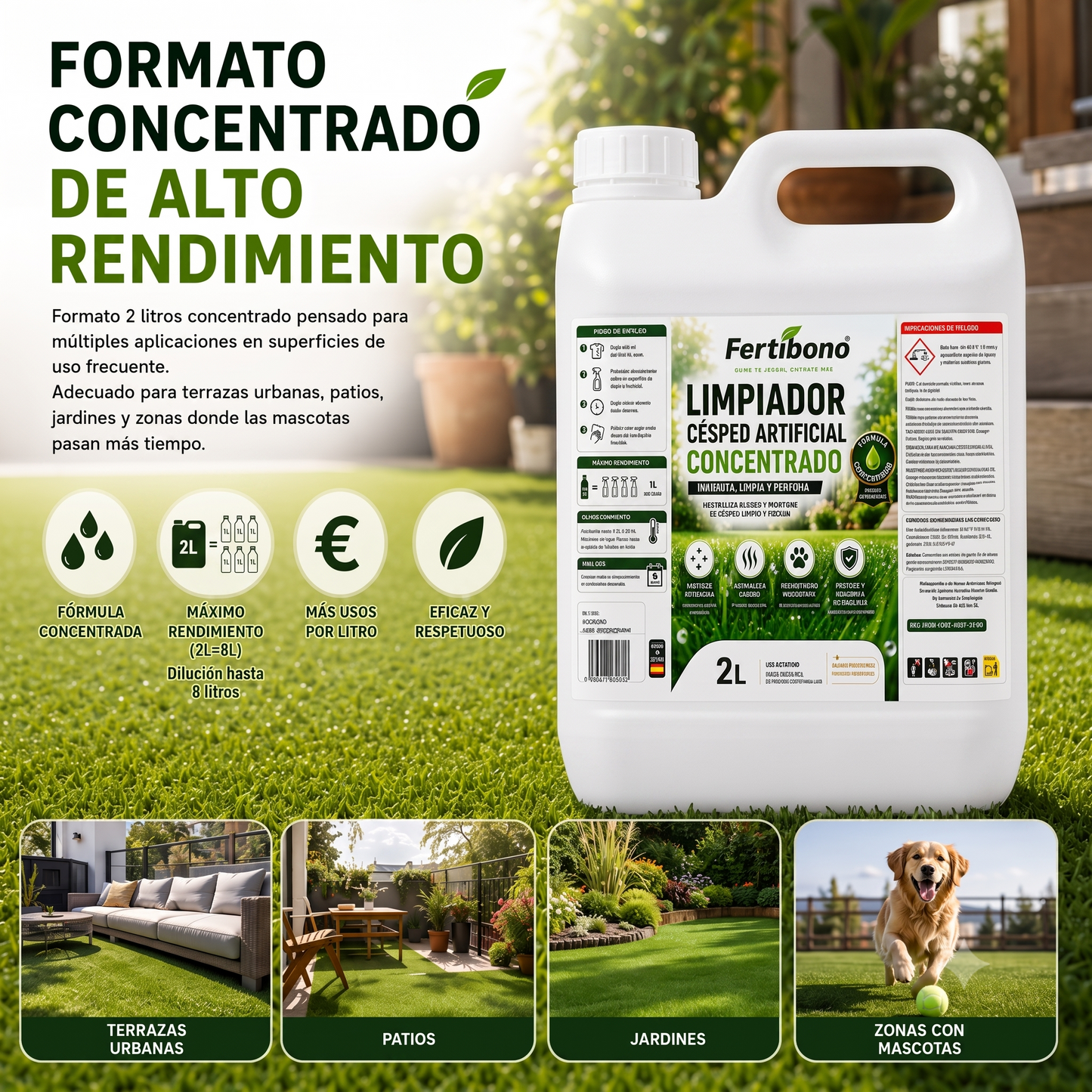 Fertibono PureTurf 2 L Limpiador Césped Artificial