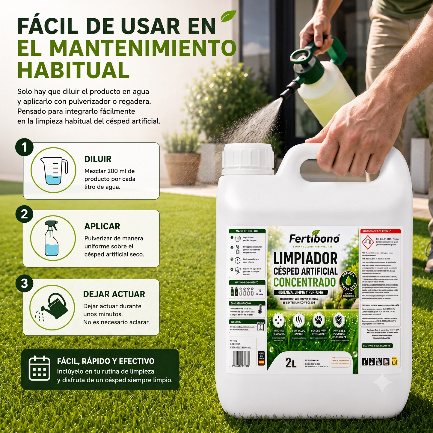 Fertibono PureTurf 2 L Limpiador Césped Artificial