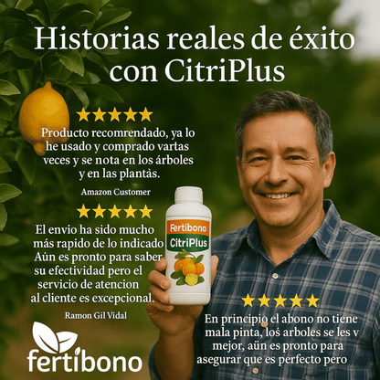 Fertibono CitriPlus: Abono Cítricos, (5L), Rico en Hierro, Zinc, Calcio,Manganeso, Magnesio, AminoAcidos y NPK - Abono Plantas, Ecológico, Residuo Cero