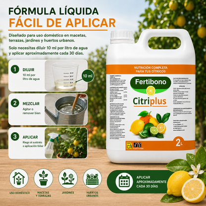 Abono para Cítricos con Hierro y NPK | Fertibono CitriPlus 2L
