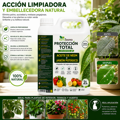 Jabón Potásico con Aceite Neem - Protección Total | Multiusos para Plantas y Huerto | 2 Litros