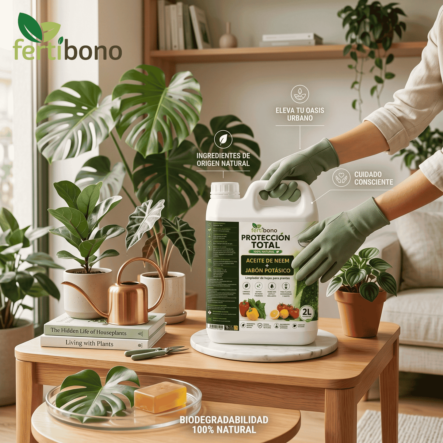 Jabón Potásico con Aceite Neem - Protección Total | Multiusos para Plantas y Huerto | 2 Litros