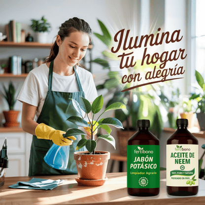 FERTIBONO BabyPlus - Jabón Potásico y Aceite de Neem – Pack 250 ml - Alta Concentración, Mayor Ahorro con Menor Dosis, Eficacia en el Cuidado de Plantas.