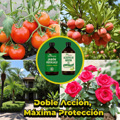 FERTIBONO BabyPlus - Jabón Potásico y Aceite de Neem – Pack 250 ml - Alta Concentración, Mayor Ahorro con Menor Dosis, Eficacia en el Cuidado de Plantas.