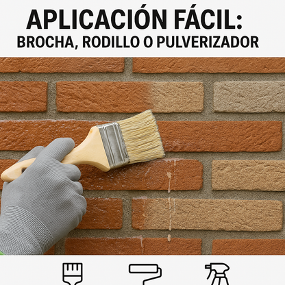 DryFort - Impermeabilizante Transparente Hidrofugante para Fachadas, (5L), Piedra Natural, Gres, Tejas y Terraza - Protege Contra Humedad, Manchas, Heladas y Moho - Interior y Exterior