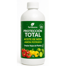 FERTIBONO PROTECCIÓN TOTAL | Solución Multiusos Natural para Plantas | 1 L |  Jabón Potásico + Aceite de Neem | Ideal para Huertos y Jardines