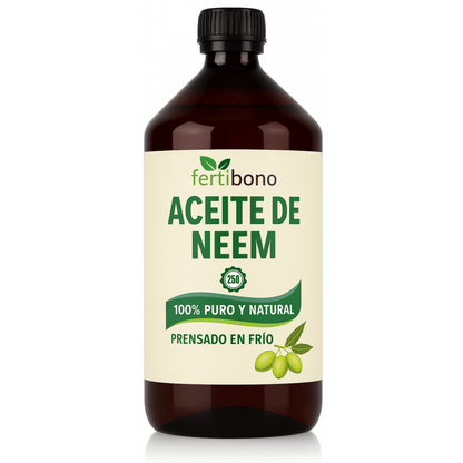 FERTIBONO Aceite de Neem 100% Puro y Natural  - 250ML - Extraído de Semillas - Vitalidad y Bienestar para Plantas - Hidratación y Nutrición Natural - Residuo Cero