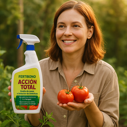 FERTIBONO ACCIÓN TOTAL – Aceite de Neem para plantas – 750 ml – Solución Multiuso - Uso en Jardín y Huerto