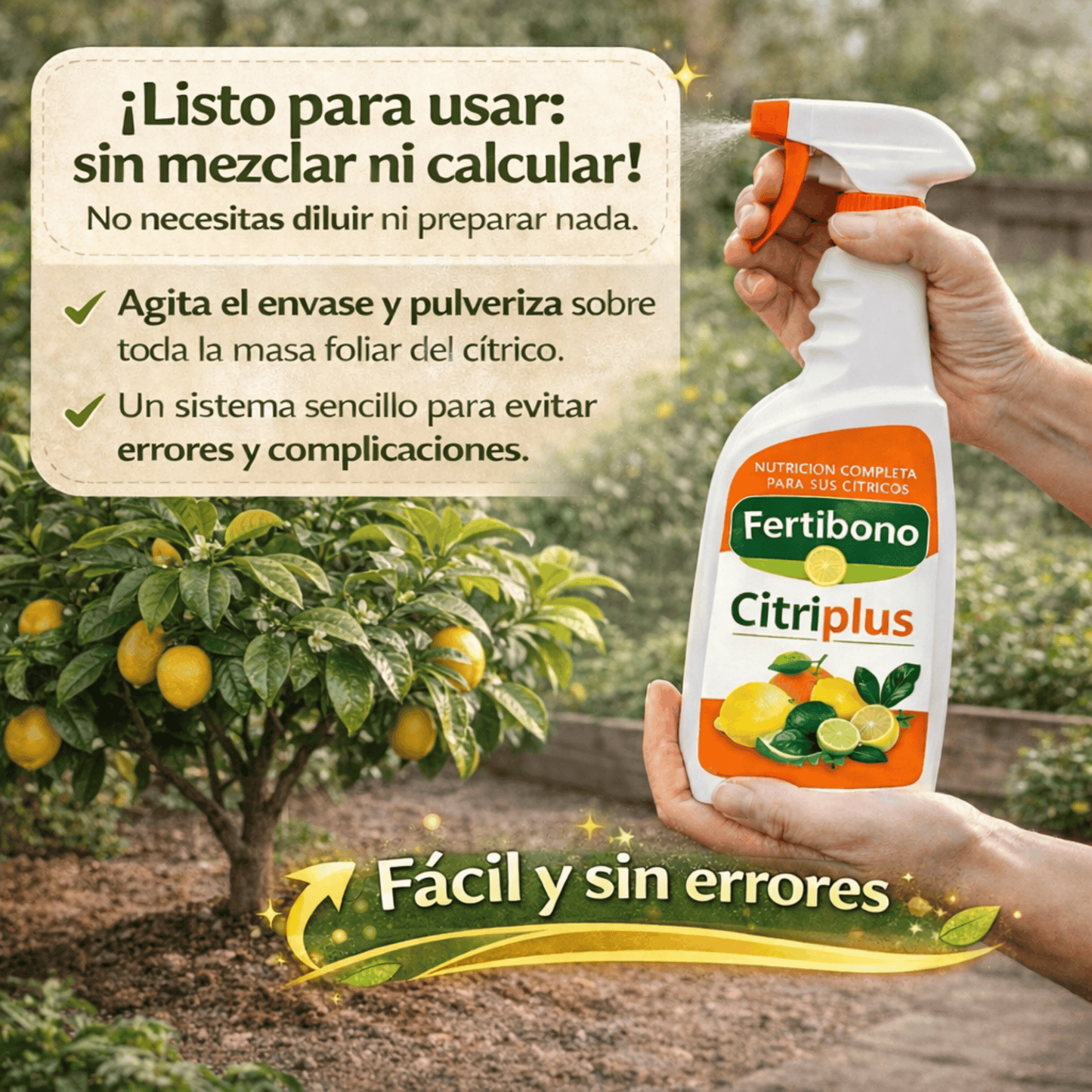 Abono Citricos CitriPlus Fertibono 750 ml listo para usar | Pulverización foliar para limonero y naranjo | Ayuda a mantener hojas verdes, floración y fruto