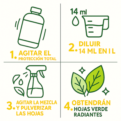 FERTIBONO PROTECCIÓN TOTAL | Solución Multiusos Natural para Plantas | 1 L |  Jabón Potásico + Aceite de Neem | Ideal para Huertos y Jardines