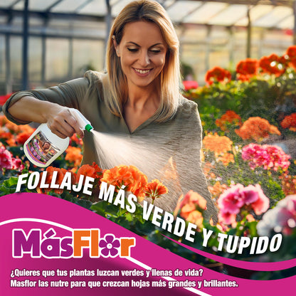 FERTIBONO MásFlor - Fertilizante que Revive tus Plantas Verdes y Flores, Abono Liquido, [100%] Natural y Orgánico, 1L