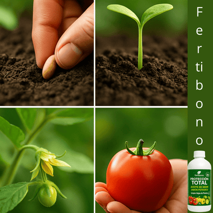 FERTIBONO PROTECCIÓN TOTAL | Solución Multiusos Natural para Plantas |5 l| Jabón Potásico + Aceite de Neem | Ideal para Huertos y Jardines