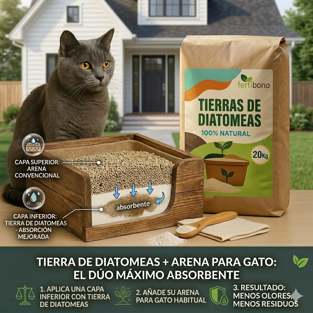 Tierra Diatomeas 20kg Micronizada Natural - Multiusos Plantas y Absorbente Olores Mascotas - Saco Ahorro Multiusos
