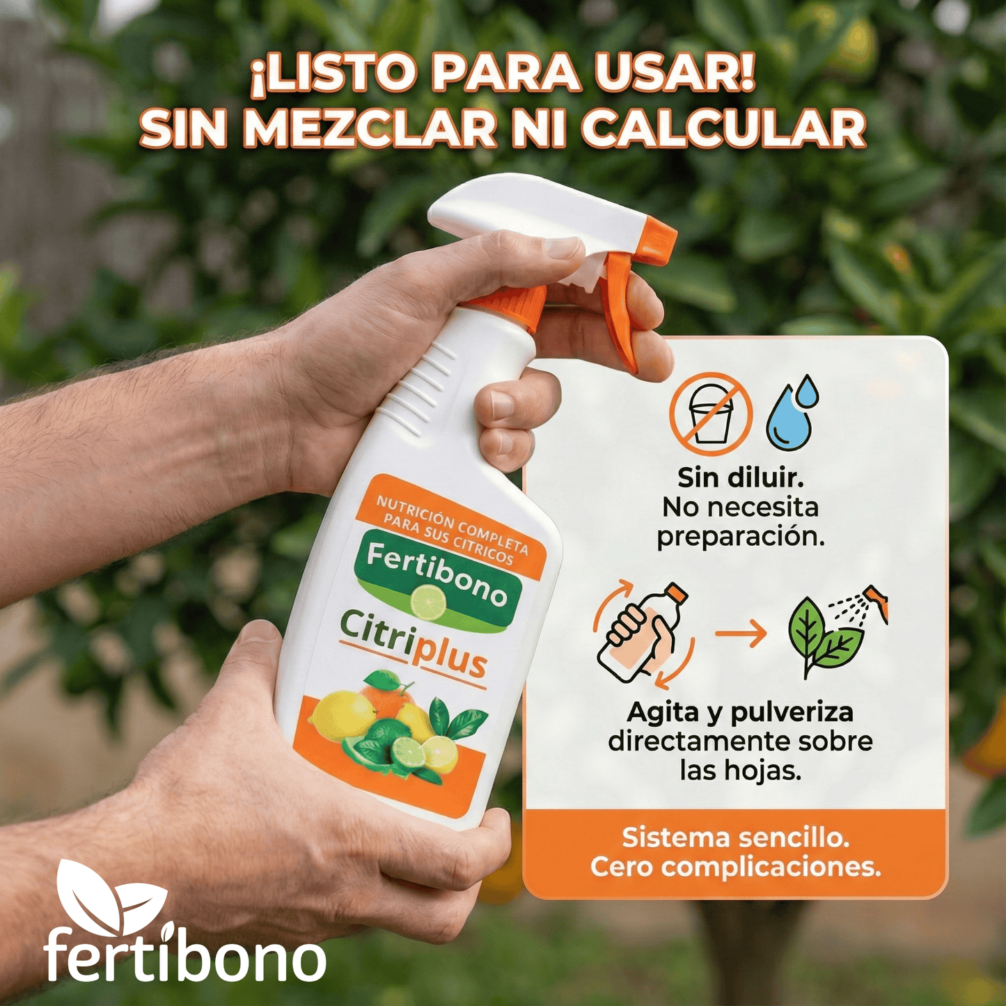 Abono Citricos CitriPlus Fertibono 750 ml listo para usar | Pulverización foliar para limonero y naranjo | Ayuda a mantener hojas verdes, floración y fruto