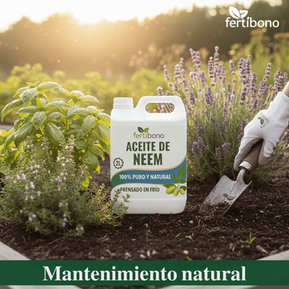 FERTIBONO Aceite de Neem 100% Puro y Natural - Extraído de Semillas - Vitalidad y Bienestar para Plantas - Hidratación y Nutrición Natural - Residuo Cero - 2L