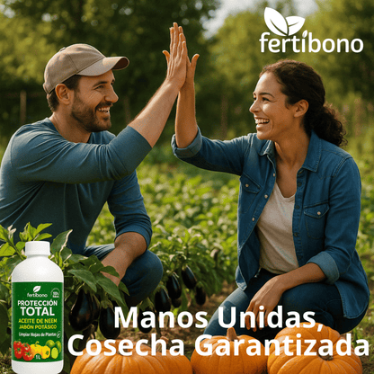 FERTIBONO PROTECCIÓN TOTAL | Solución Multiusos Natural para Plantas | 1 L |  Jabón Potásico + Aceite de Neem | Ideal para Huertos y Jardines