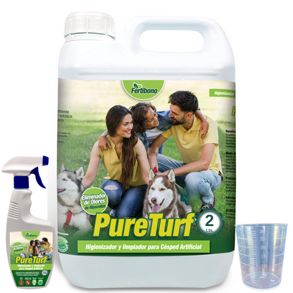 Fertibono Limpiador de Césped Artificial, (2L), Protege a tus Niños: Deshazte de los Olores, Virus y Bacterias de Orina de Mascotas para un Césped Seguro y Limpio