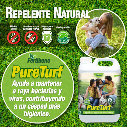 Fertibono Limpiador de Césped Artificial, (5L), Protege a tus Niños: Deshazte de los Olores, Virus y Bacterias de Orina de Mascotas para un Césped Seguro y Limpio