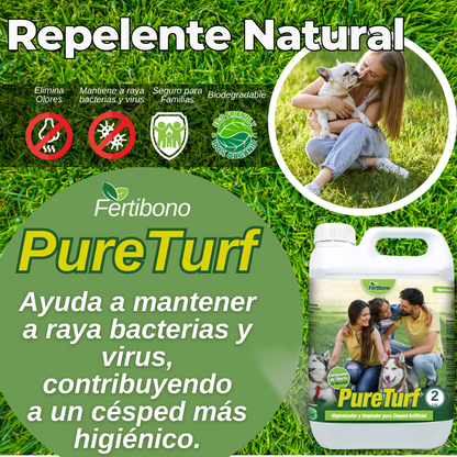 Fertibono Limpiador de Césped Artificial, (2L), Protege a tus Niños: Deshazte de los Olores, Virus y Bacterias de Orina de Mascotas para un Césped Seguro y Limpio