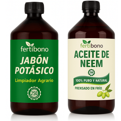 FERTIBONO BabyPlus - Jabón Potásico y Aceite de Neem – Pack 250 ml - Alta Concentración, Mayor Ahorro con Menor Dosis, Eficacia en el Cuidado de Plantas.