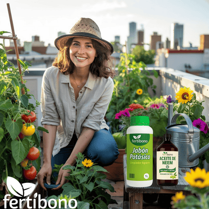 Fertibono JaboNeem - Jabón Potásico y Aceite de Neem - 1 + 250Ml - Limpieza y Cuidado Natural para Plantas y Jardín - 100% Ecológico y Biodegradable