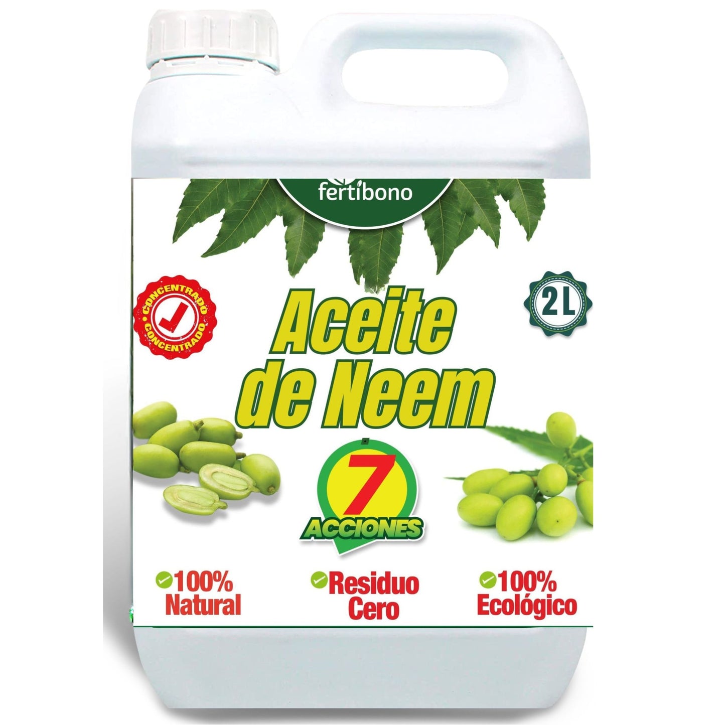 FERTIBONO Aceite de Neem 100% Puro y Natural - Extraído de Semillas - Vitalidad y Bienestar para Plantas - Hidratación y Nutrición Natural - Residuo Cero - 2L