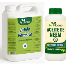 Fertibono - Jabón Potásico y Aceite de Neem - 5L + 1l - Limpieza y Cuidado Natural para Plantas y Jardín - 100% Ecológico y Biodegradable