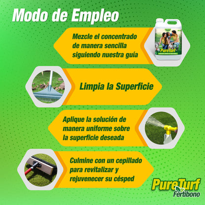 Fertibono Limpiador de Césped Artificial, (2L), Protege a tus Niños: Deshazte de los Olores, Virus y Bacterias de Orina de Mascotas para un Césped Seguro y Limpio