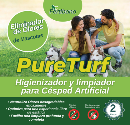 Fertibono Limpiador de Césped Artificial, (2L), Protege a tus Niños: Deshazte de los Olores, Virus y Bacterias de Orina de Mascotas para un Césped Seguro y Limpio